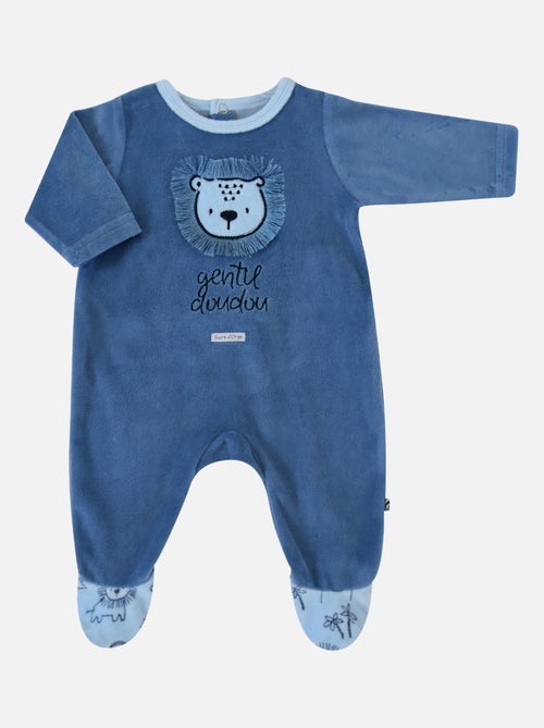 PYJAMA ENRIQUE VELOURS BOUTONNAGE DOS - Kiabi