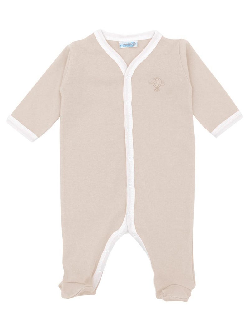 Pyjama été léger - 100% coton biologique - 1 à 6 mois Beige - Kiabi