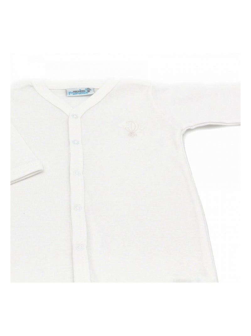 Pyjama été léger - 100% coton biologique - 1 à 6 mois Blanc - Kiabi