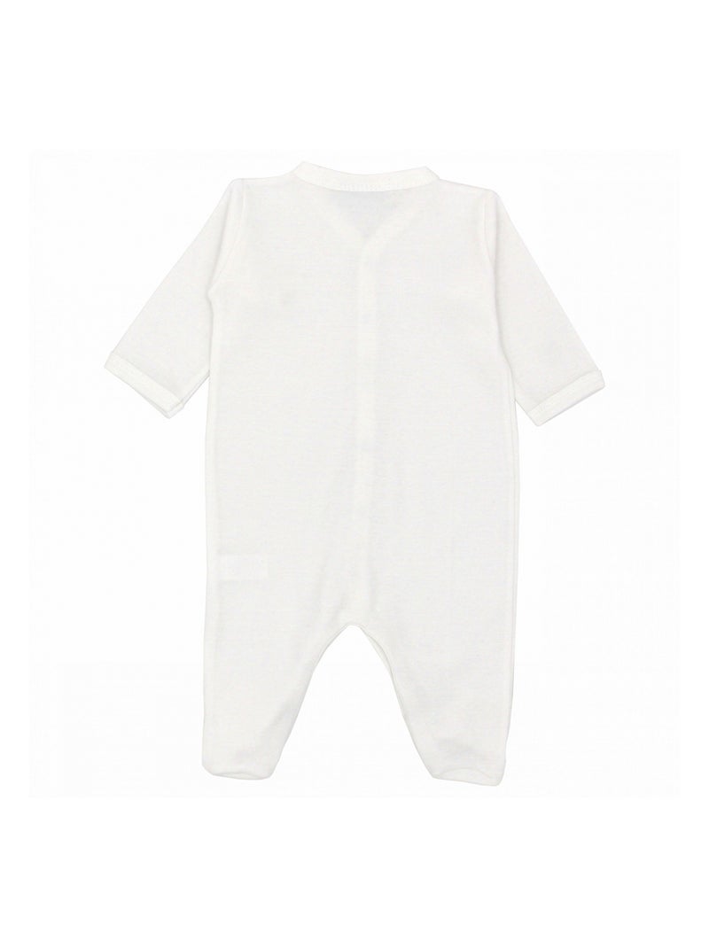 Pyjama été léger - 100% coton biologique - 1 à 6 mois Blanc - Kiabi