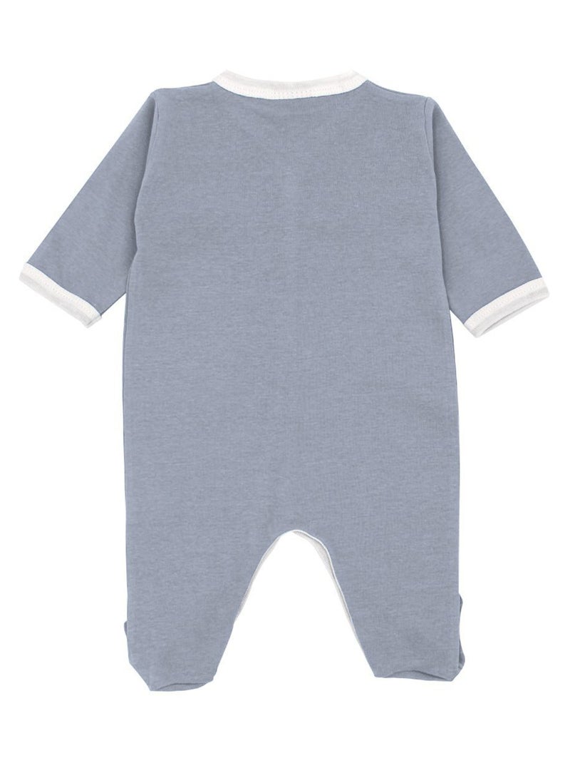 Pyjama été léger - 100% coton biologique - 1 à 6 mois Bleu marine - Kiabi