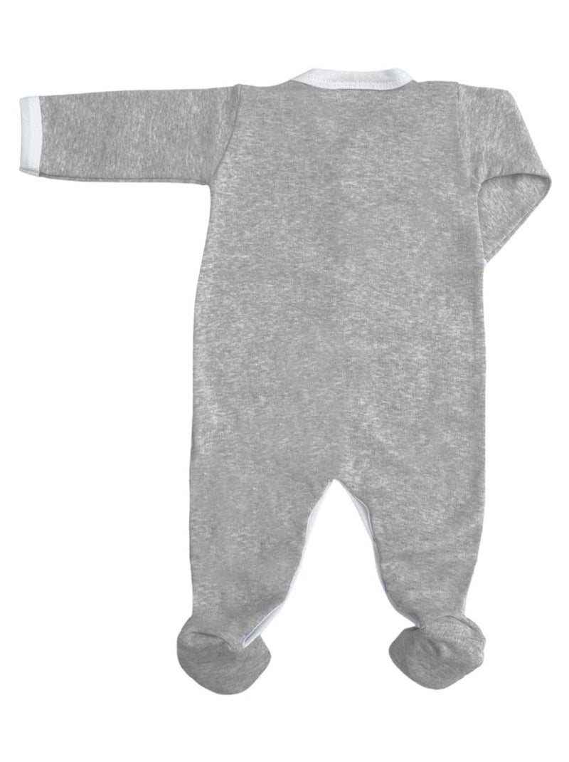 Pyjama été léger - 100% coton biologique - 1 à 6 mois Gris - Kiabi