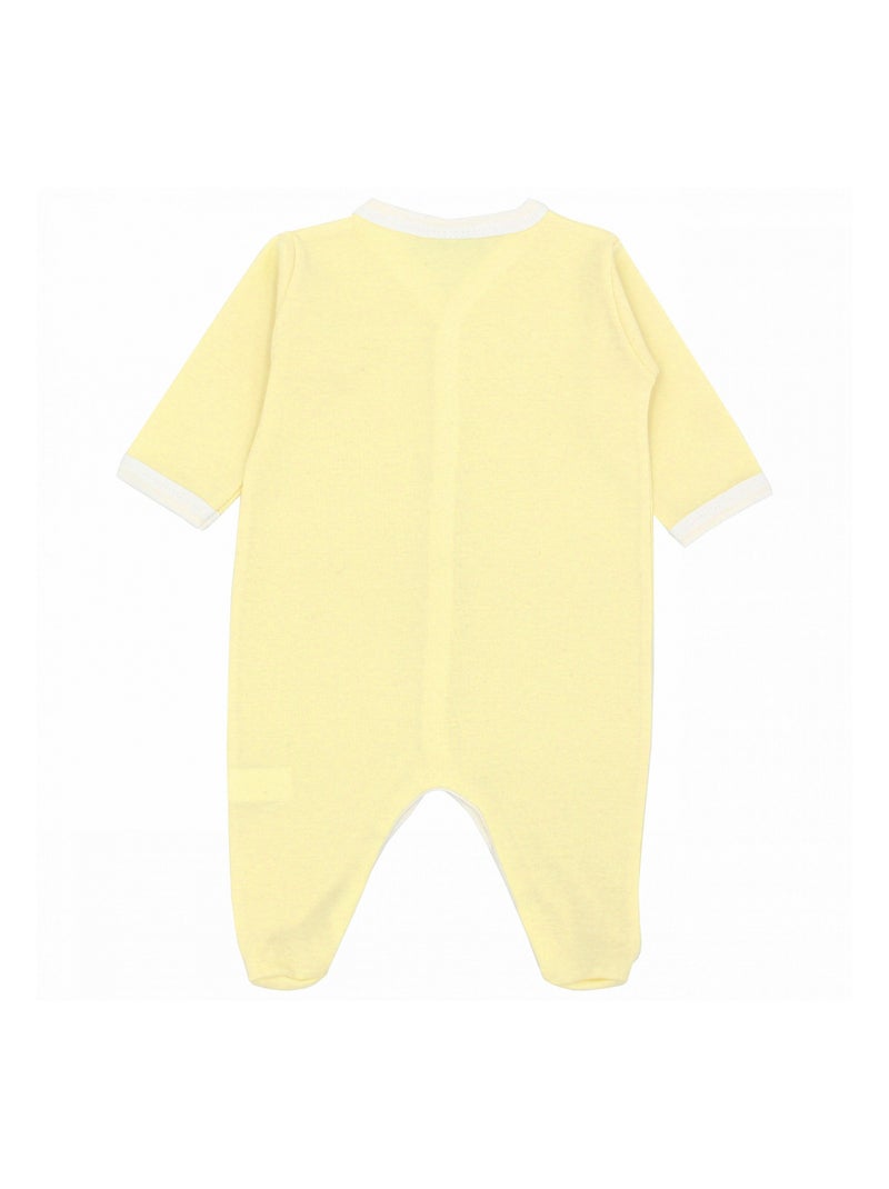 Pyjama été léger - 100% coton biologique - 1 à 6 mois Jaune poussin - Kiabi