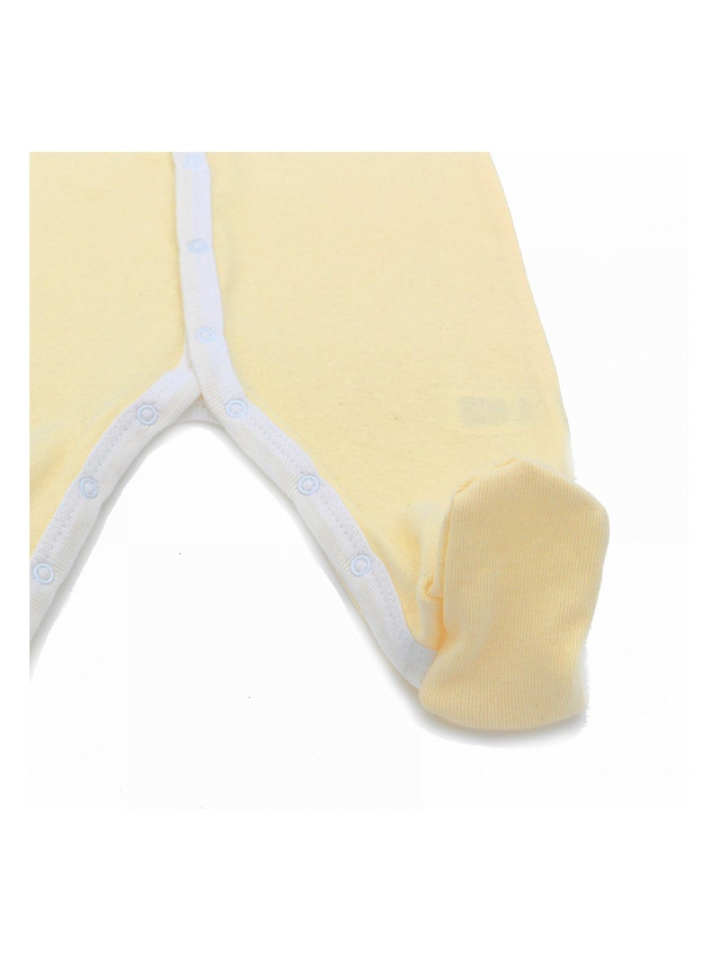 Pyjama été léger - 100% coton biologique - 1 à 6 mois Jaune poussin - Kiabi