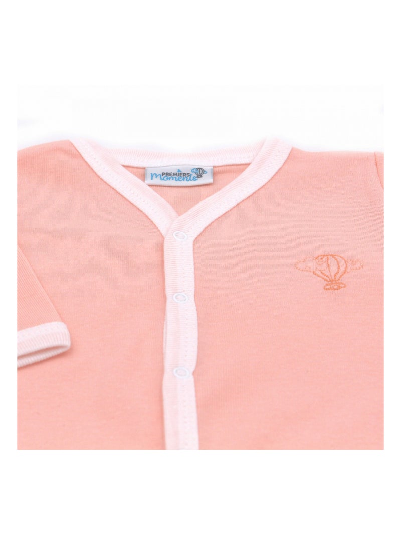 Pyjama été léger - 100% coton biologique - 1 à 6 mois Orange - Kiabi