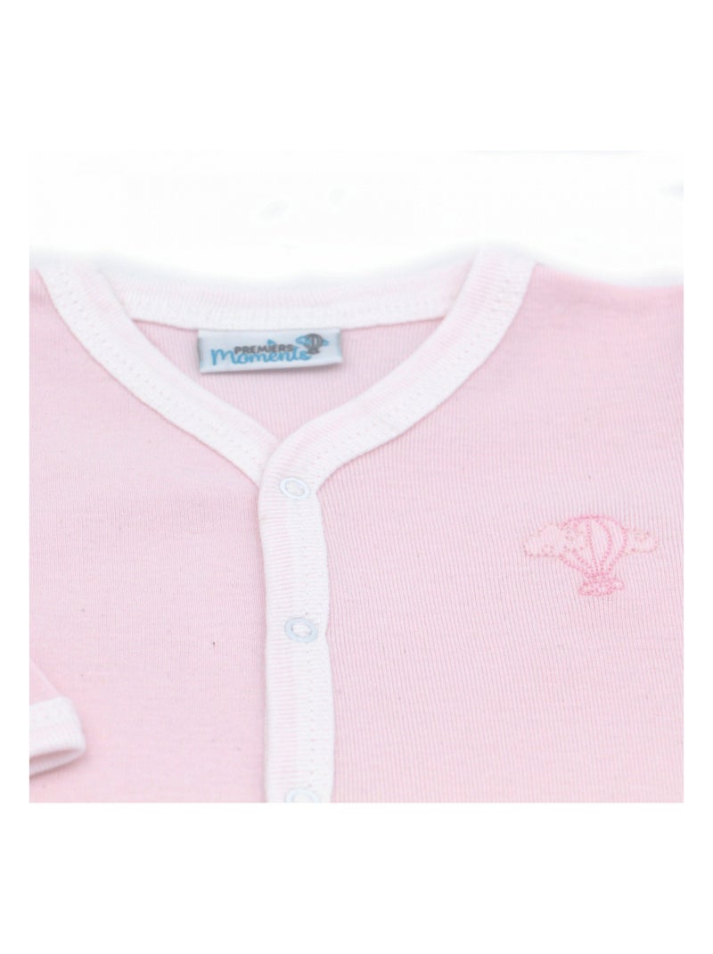 Pyjama été léger - 100% coton biologique - 1 à 6 mois Rose clair - Kiabi