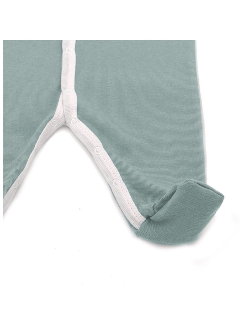 Pyjama été léger - 100% coton biologique - 1 à 6 mois Vert forêt - Kiabi