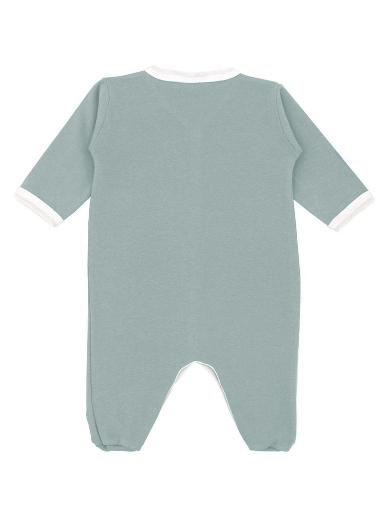Pyjama été léger - 100% coton biologique - 1 à 6 mois Vert forêt - Kiabi