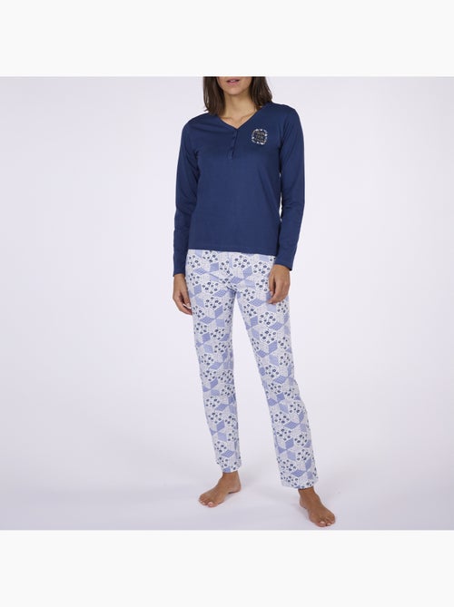Pyjama   ETOFFE marine / imprimé - DODO - Kiabi