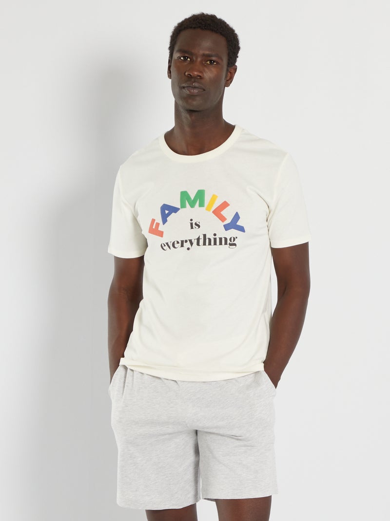 Pyjama 'Family' en coton Blanc - Kiabi