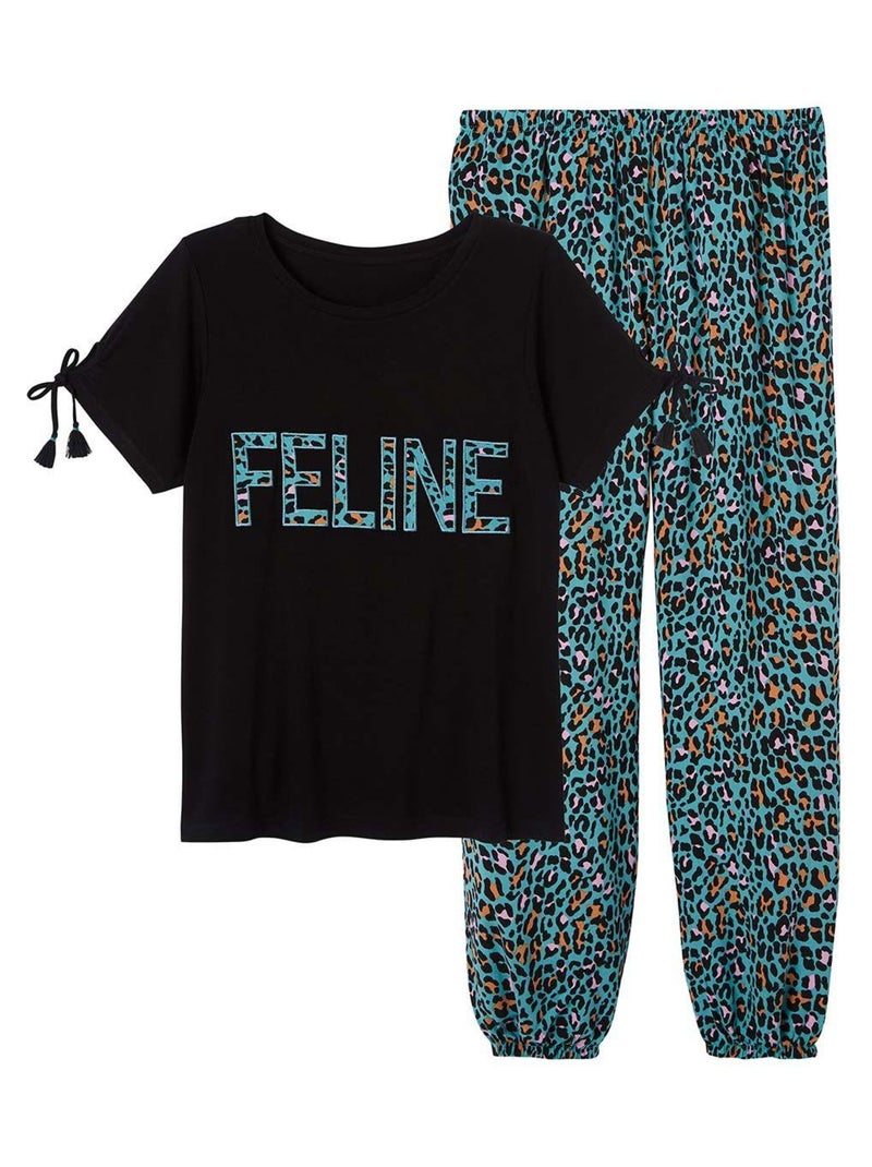 Pyjama Féline - Pomm'Poire Bleu - Kiabi