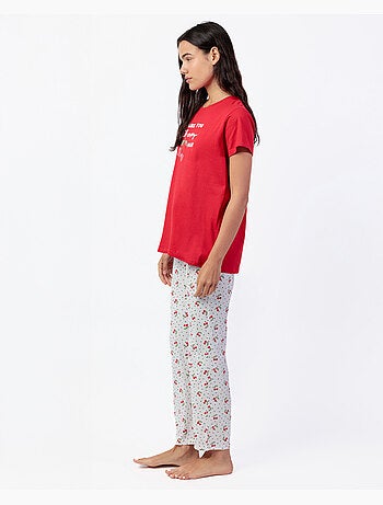 Pyjama femme ADMAS à manches courtes et motif cerises