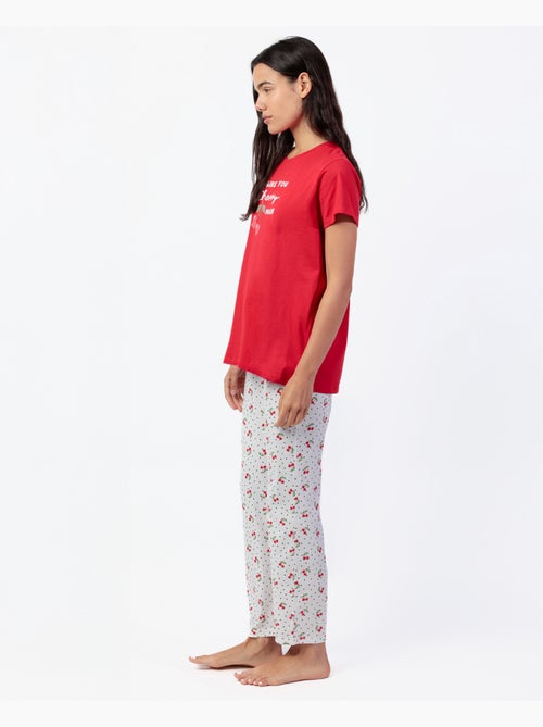 Pyjama femme ADMAS à manches courtes et motif cerises - Kiabi Pyjama femme ADMAS à manches courtes et motif cerises - Kiabi