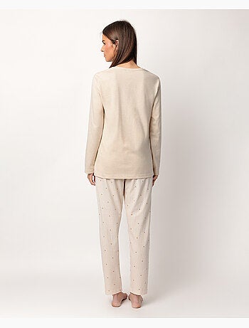 Pyjama femme ADMAS CLASSIC à manches longues, rayures et étoiles