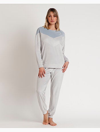 Pyjama femme ADMAS HOME en velours doux à manches longues