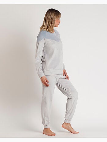 Pyjama femme ADMAS HOME en velours doux à manches longues