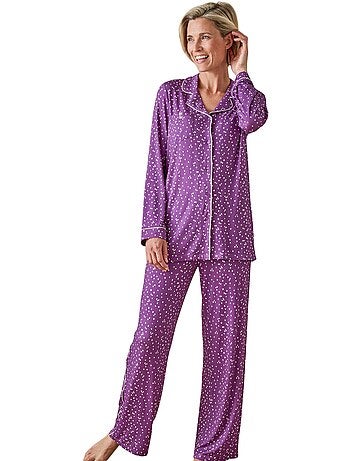 Pyjama femme col tailleur