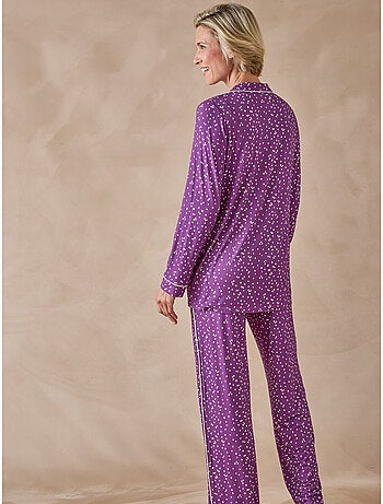 Pyjama femme col tailleur