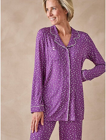 Pyjama femme col tailleur