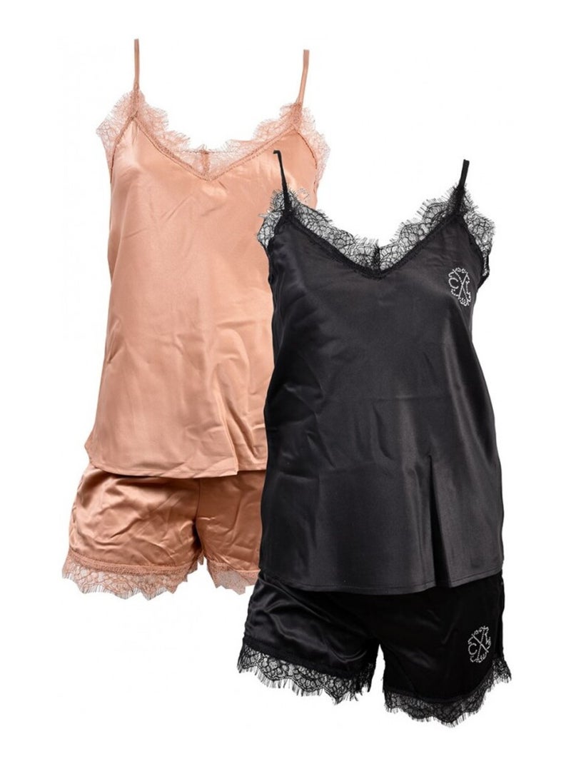 Pyjama Femme CXL By LACROIX - Pack de 2 Noir Marron - Kiabi