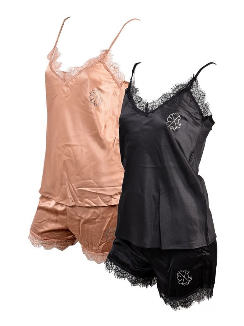 Pyjama Femme CXL By LACROIX - Pack de 2 Noir Marron - Kiabi
