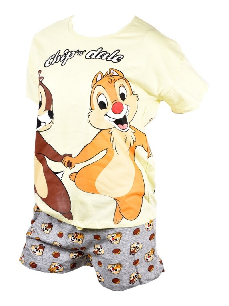 Pyjama Femme LICENCE DISNEY Gris Jaune - Kiabi