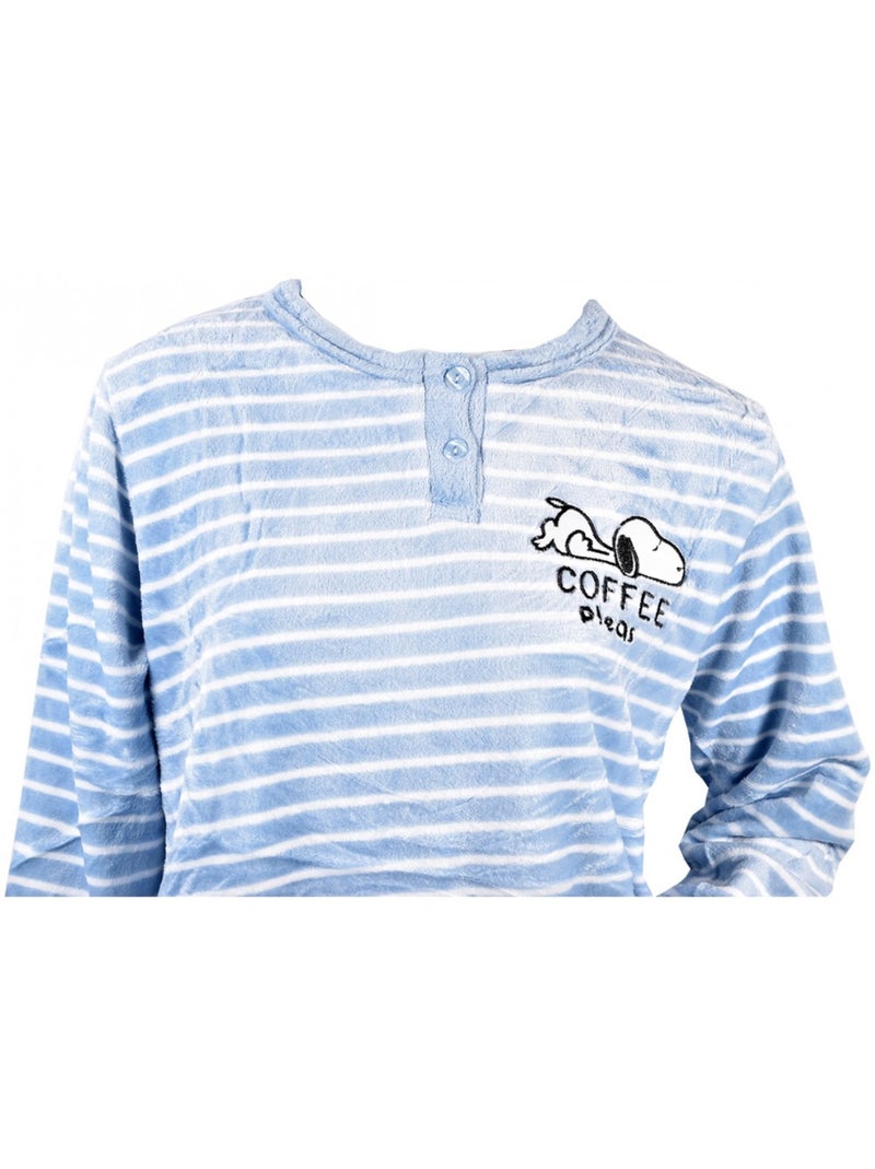 Pyjama Femme Long SWEET SECRET Bleu - Kiabi