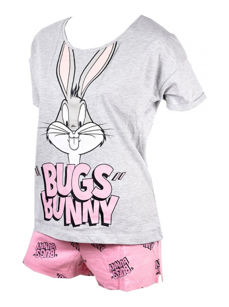 Pyjama Femme LOONEY TUNES Gris Rose - Kiabi