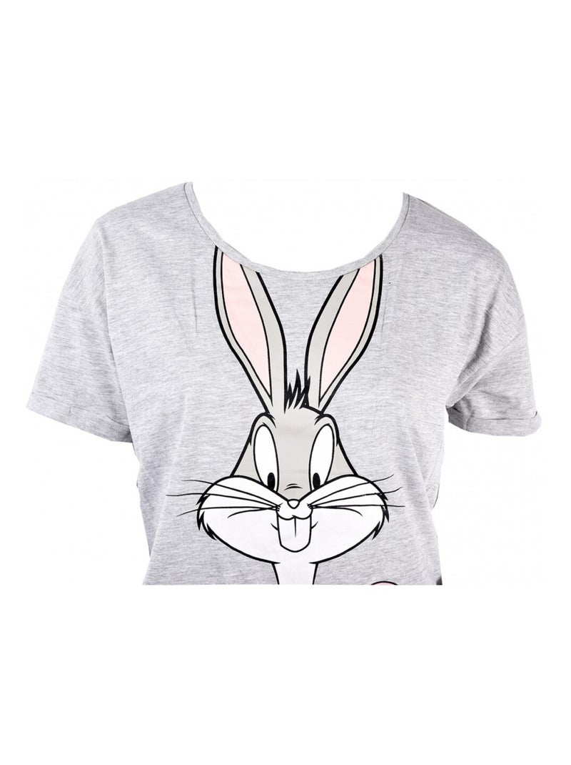 Pyjama Femme LOONEY TUNES Gris Rose - Kiabi