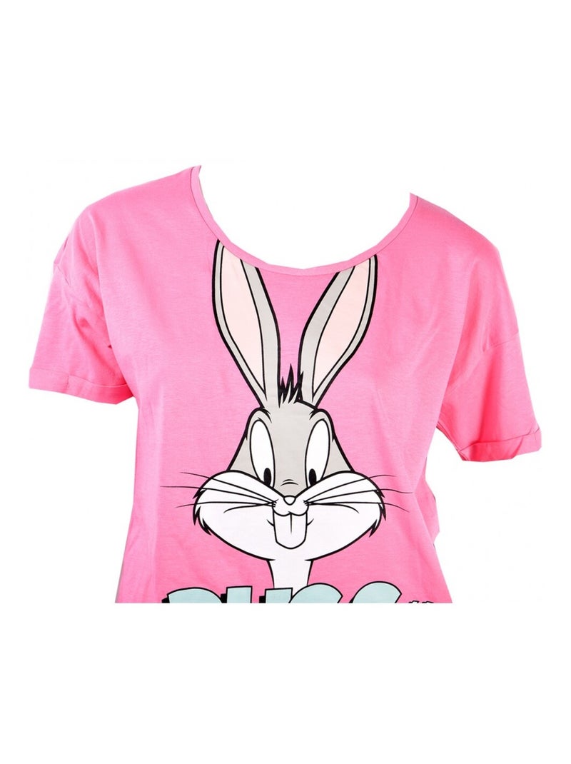 Pyjama Femme LOONEY TUNES Rose Noir Blanc Gris - Kiabi