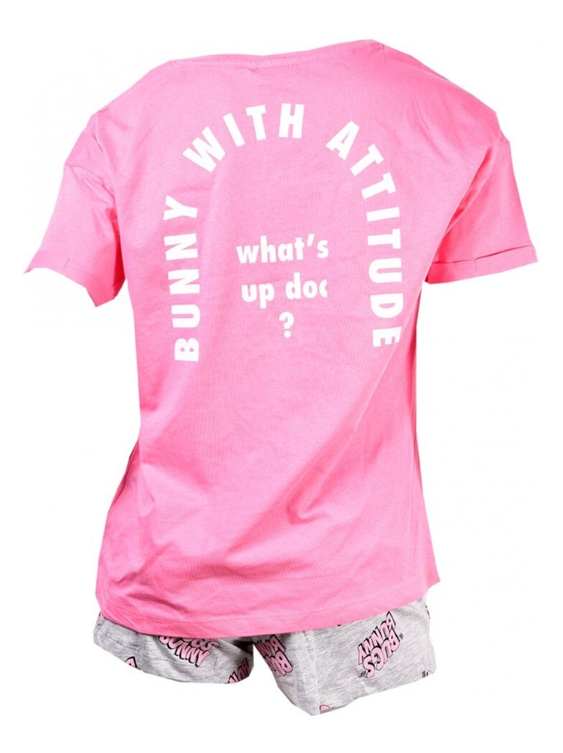 Pyjama Femme LOONEY TUNES Rose Noir Blanc Gris - Kiabi