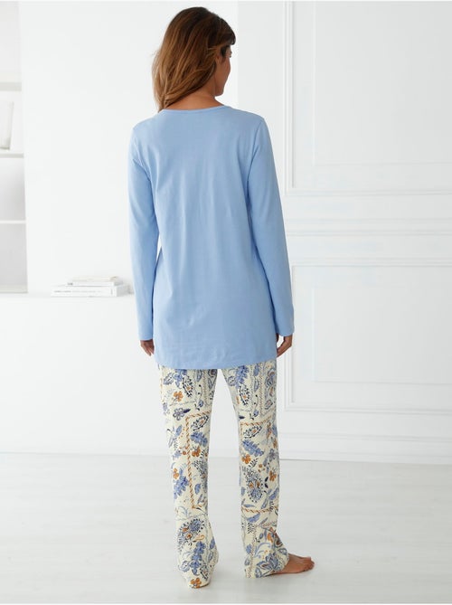 Pyjama femme maille pur coton - DAXON - Kiabi
