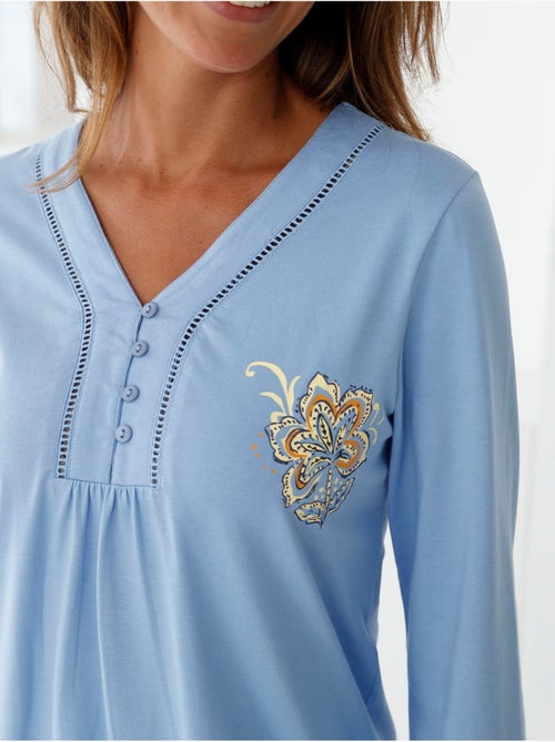 Pyjama femme maille pur coton - DAXON - Kiabi