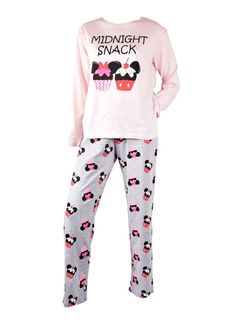 Pyjama Femme MINNIE en Coton - Pack de 2 Blanc Rose - Kiabi