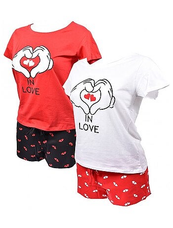 Pyjama Femme MINNIE en Coton - Pack de 2