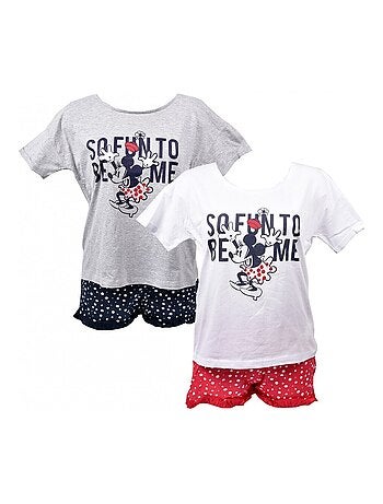 Pyjama Femme MINNIE en Coton - Pack de 2