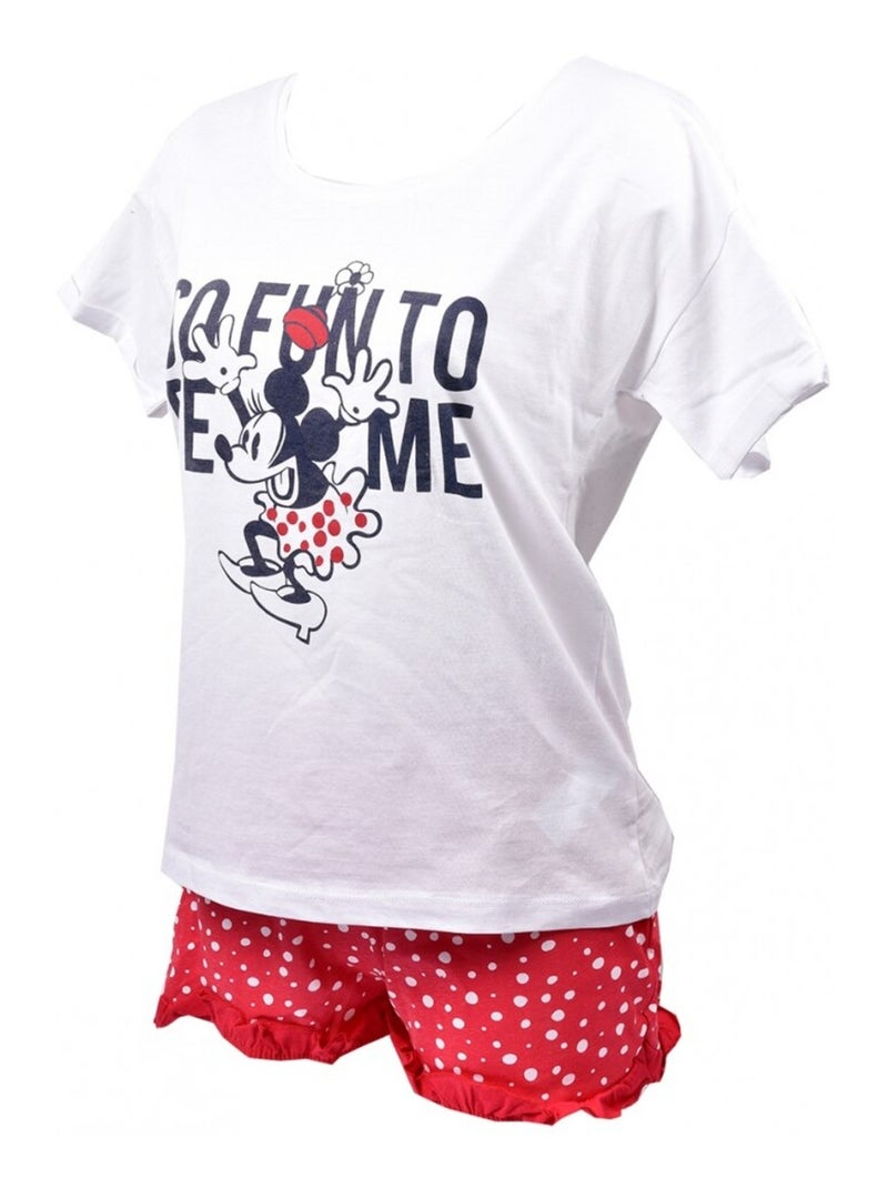 Pyjama Femme MINNIE en Coton - Pack de 2 Gris Blanc - Kiabi