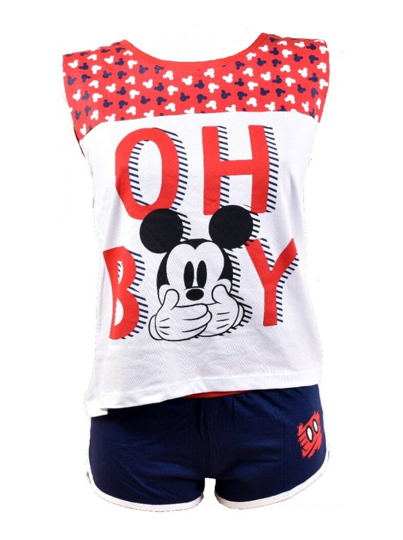 Pyjama Femme MINNIE en Coton Rouge - Kiabi