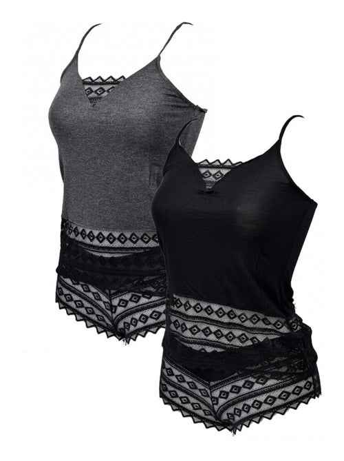 Pyjama Femme NO PUBLIK en Coton - Pack de2 - Kiabi