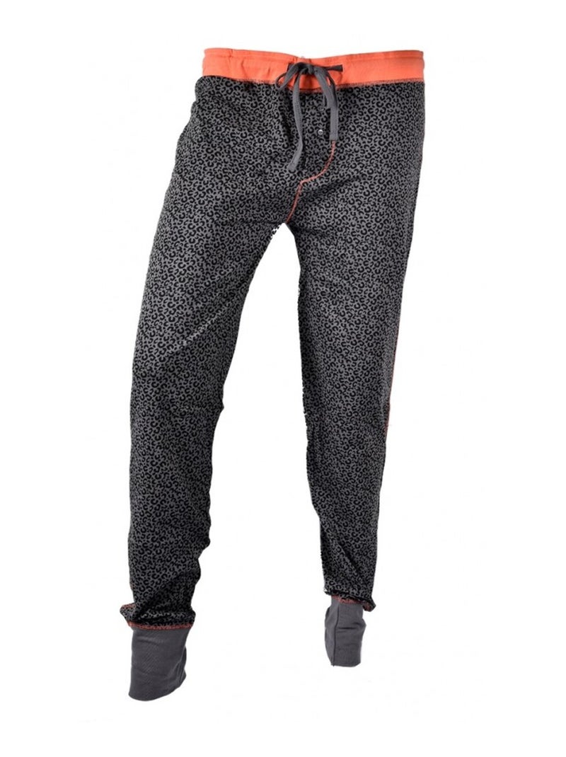 Pyjama Femme NO PUBLIK en Coton Gris Orange - Kiabi