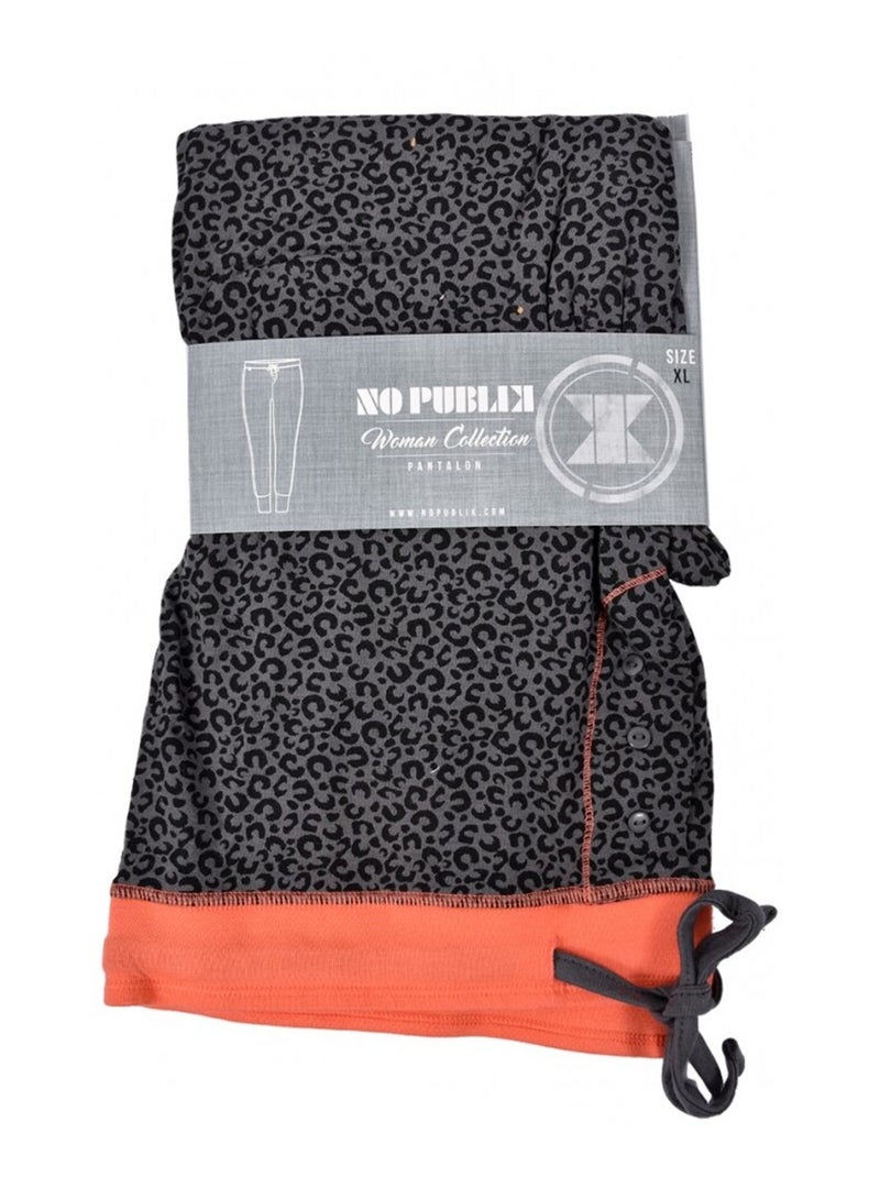 Pyjama Femme NO PUBLIK en Coton Gris Orange - Kiabi