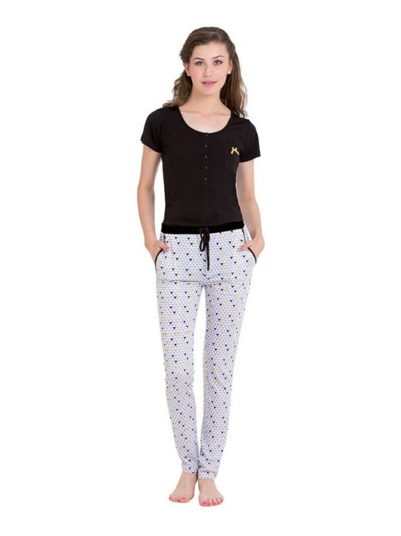 Pyjama Femme Noir Gris - Kiabi