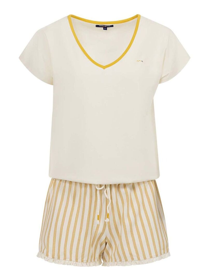 Pyjama Homme Henry Terre - Manches Courtes, Coton/polyester - Taille M à 5XL - Vert, Bleu Marine, Noir