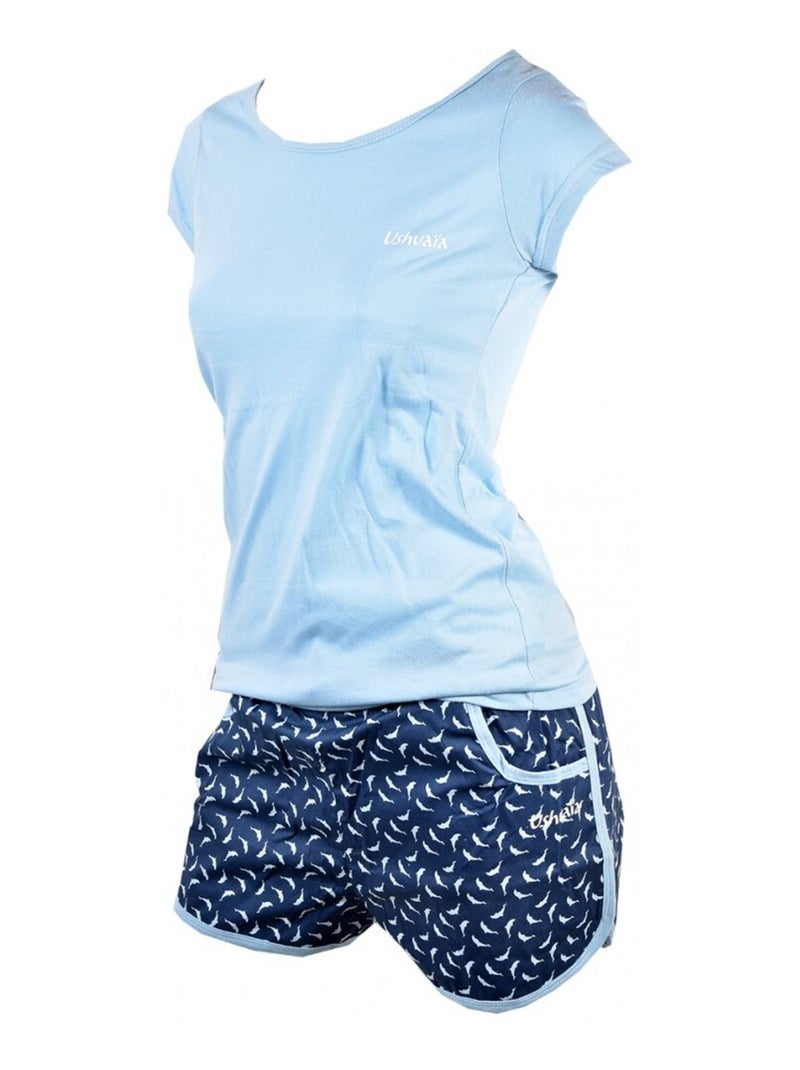 Pyjama Femme USHUAIA Bleu Bleu ciel - Kiabi