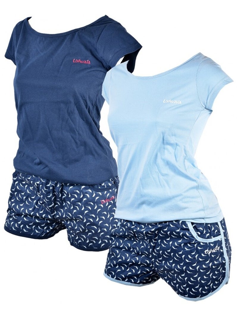 Pyjama Femme USHUAIA Bleu Bleu ciel - Kiabi