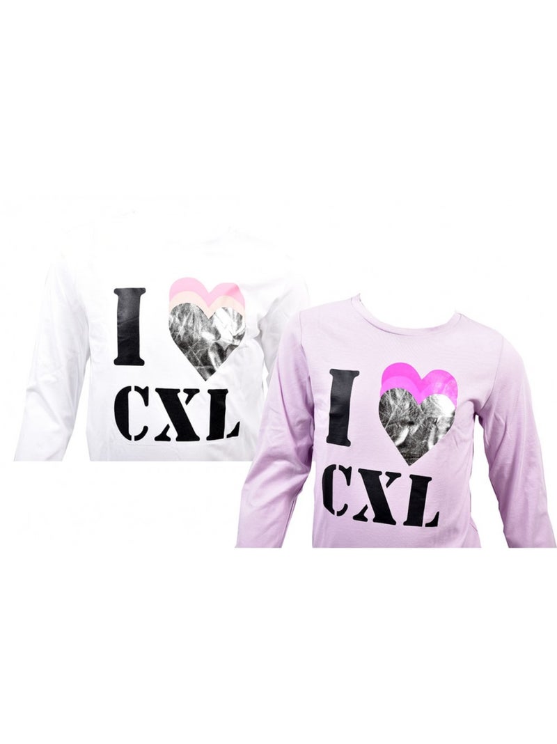 Pyjama Fille CXL By LACROIX - Pack de 2 Bleu Rose Gris - Kiabi