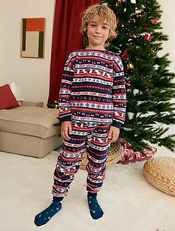 Pyjama fille et garçon en polaire de Noël 2 pièces - Sweat + pantalon