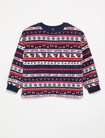 Pyjama fille et garçon en polaire de Noël 2 pièces - Sweat + pantalon