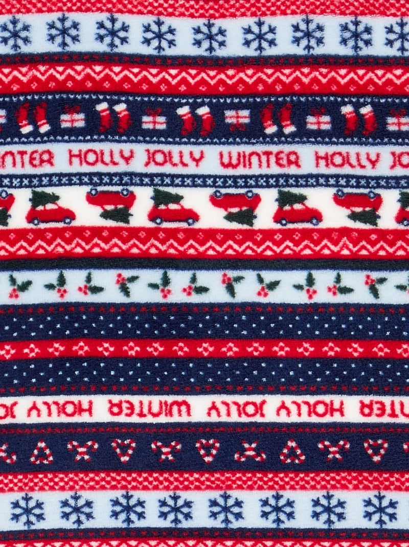 Pyjama fille et garçon en polaire de Noël 2 pièces - Sweat + pantalon Bleu - Kiabi