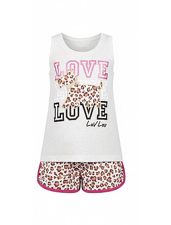 Pyjama fille short débardeur loulou jungle
